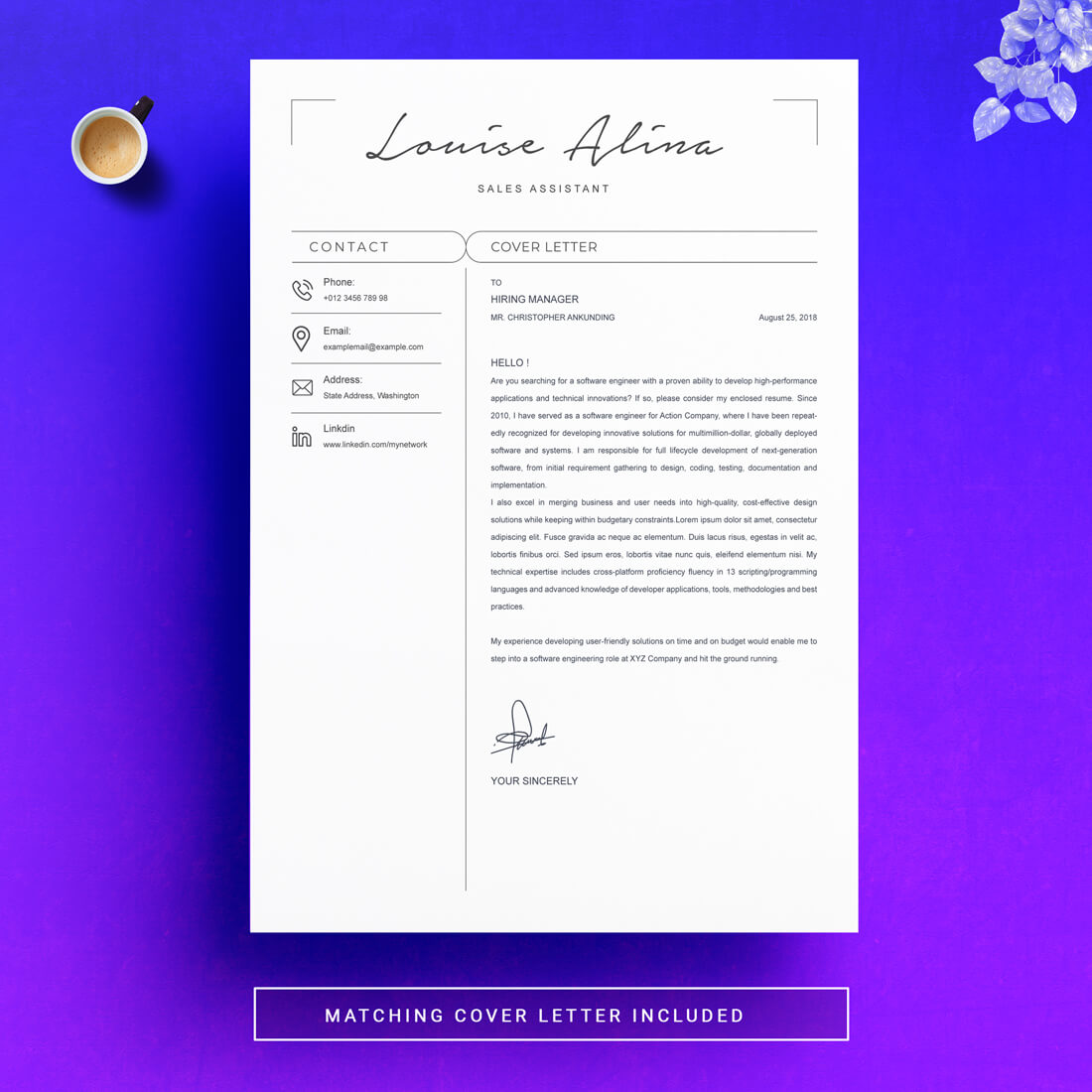04 resume cover letter page free resume design template 7 269