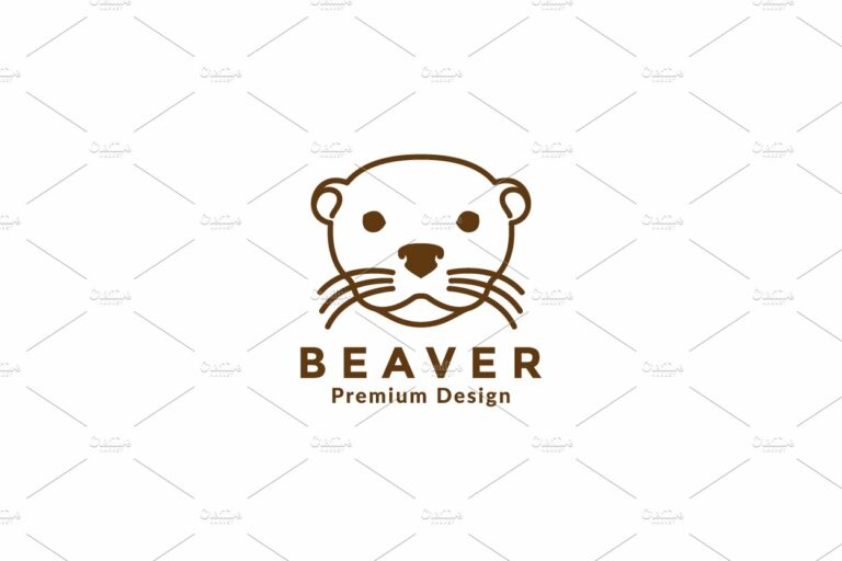 lines beaver head logo symbol vector – MasterBundles