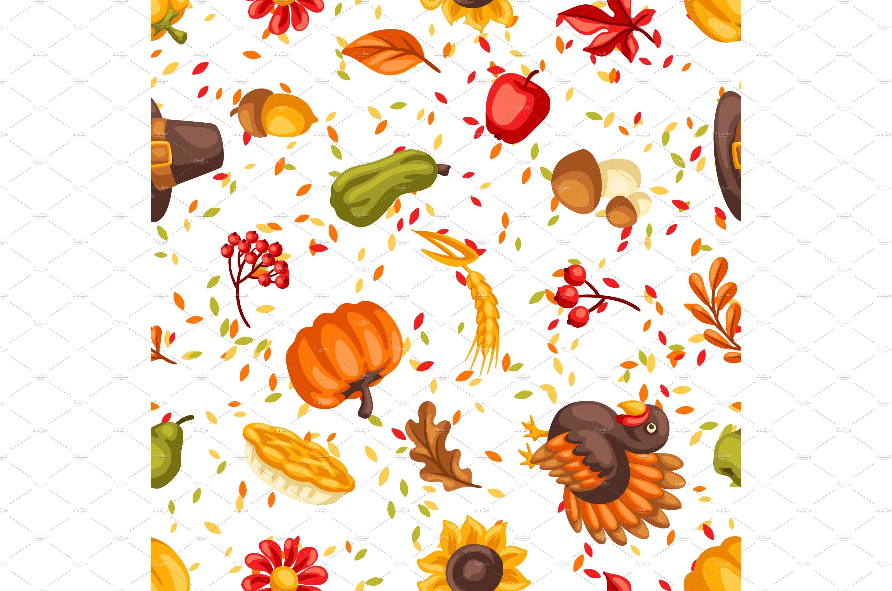 Happy Thanksgiving Day seamless cover image.