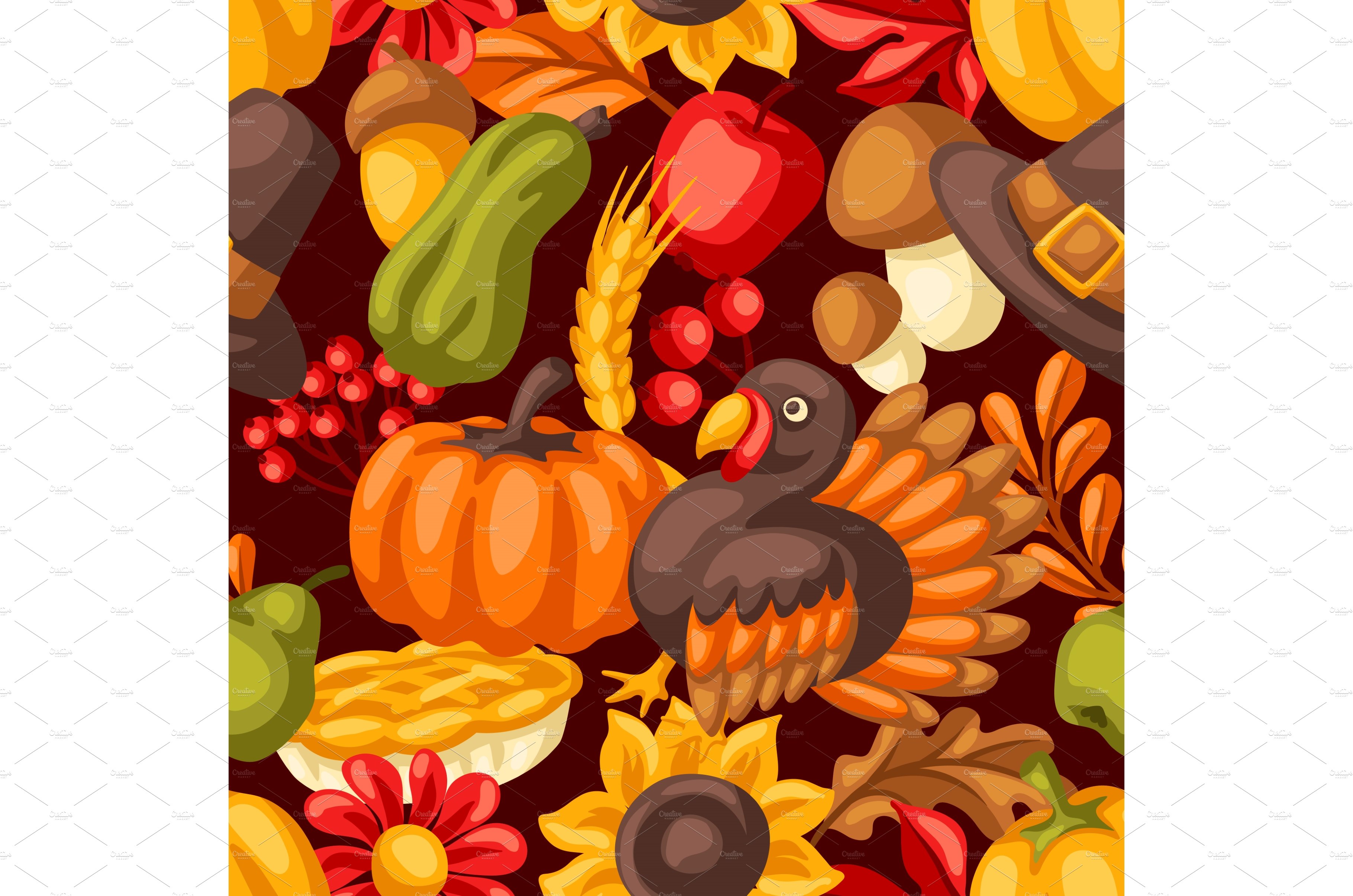 Happy Thanksgiving Day seamless cover image.