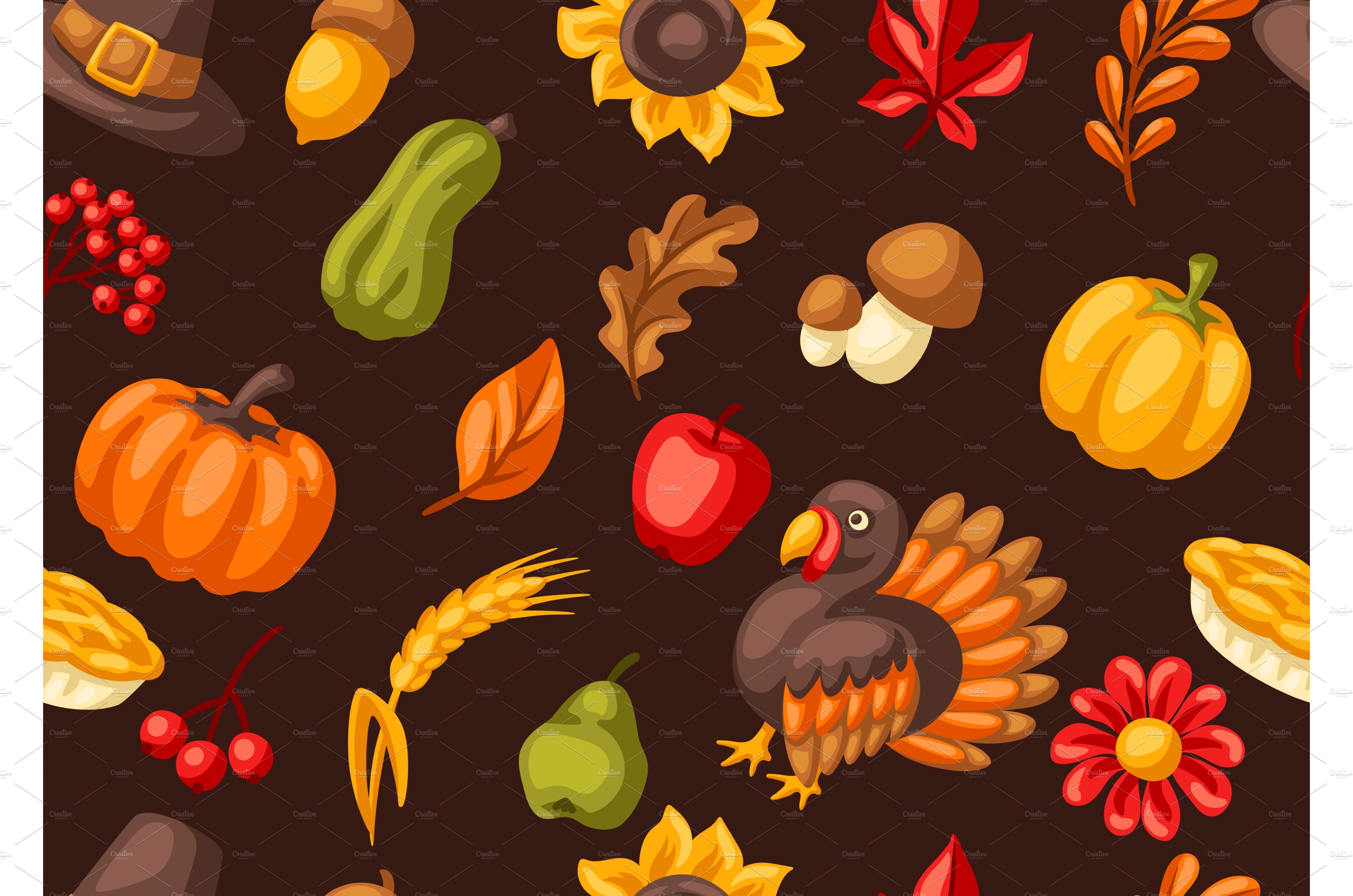 Happy Thanksgiving Day seamless cover image.