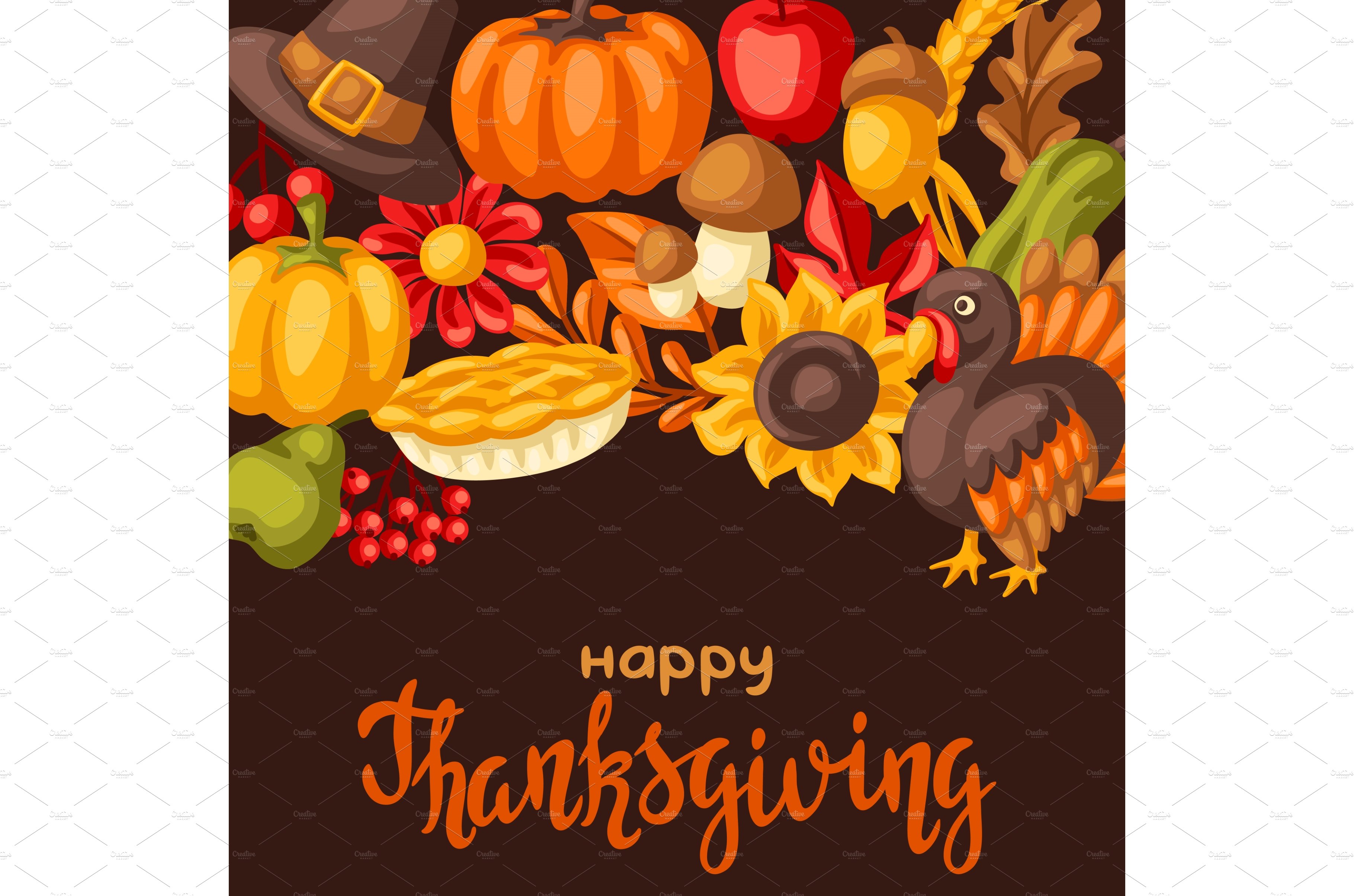 Happy Thanksgiving Day background cover image.