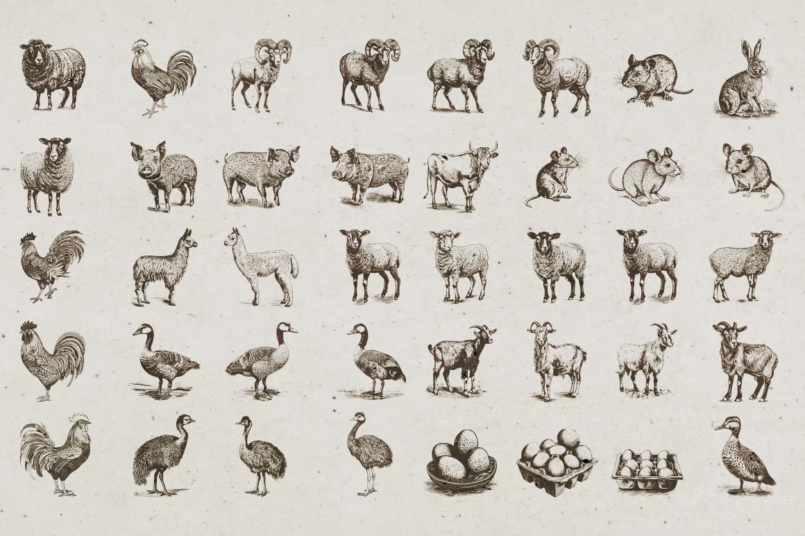 08 farm animals illustrations 463