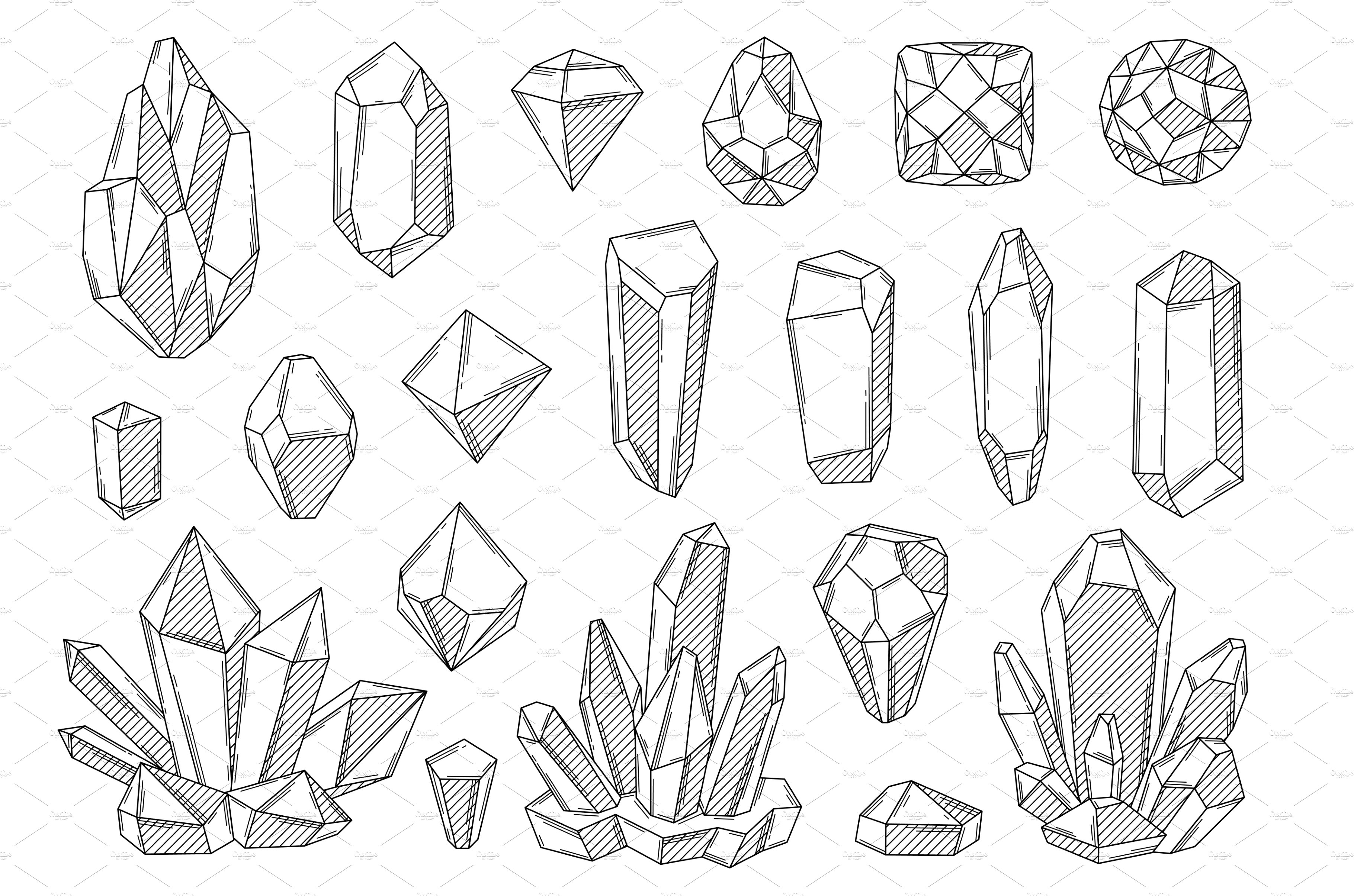 Set of crystals or crystalline cover image.