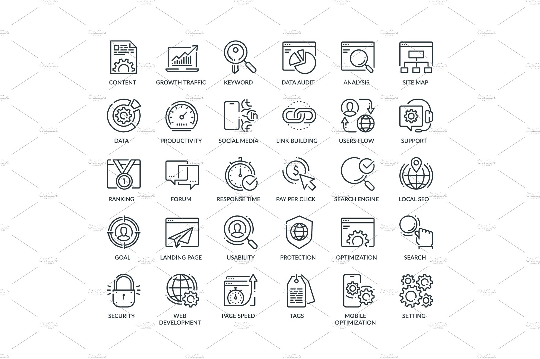 SEO Icons preview image.