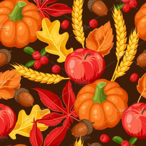 Thanksgiving Day or autumn patterns. cover image.