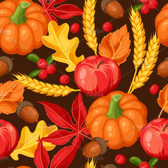 Thanksgiving Day or autumn patterns. cover image.