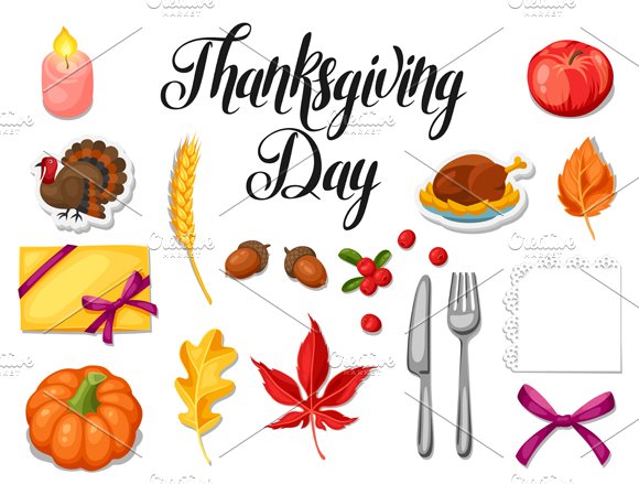 Thanksgiving Day set of object. cover image.