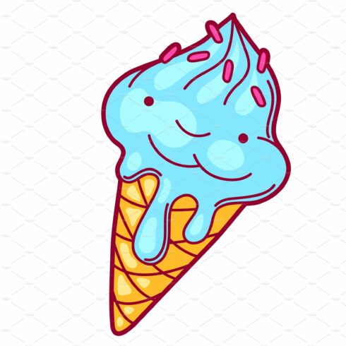 Illustration of ice cream cone in cover image.