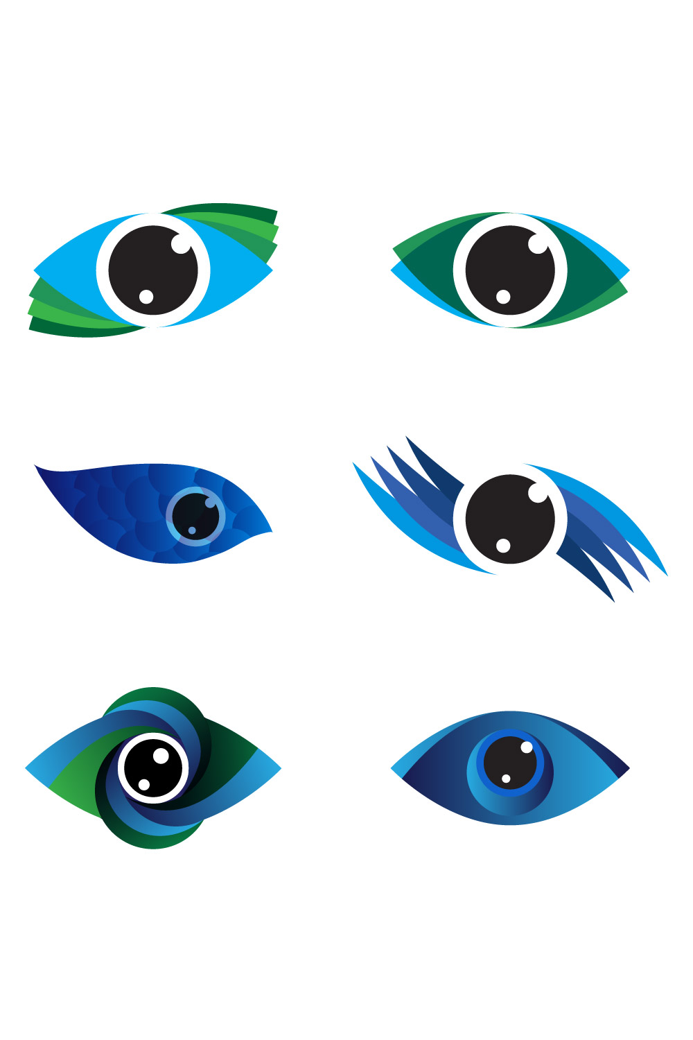 Abstract Vector 9 Eye Logo Bundle Different Eyes Icon Set pinterest preview image.