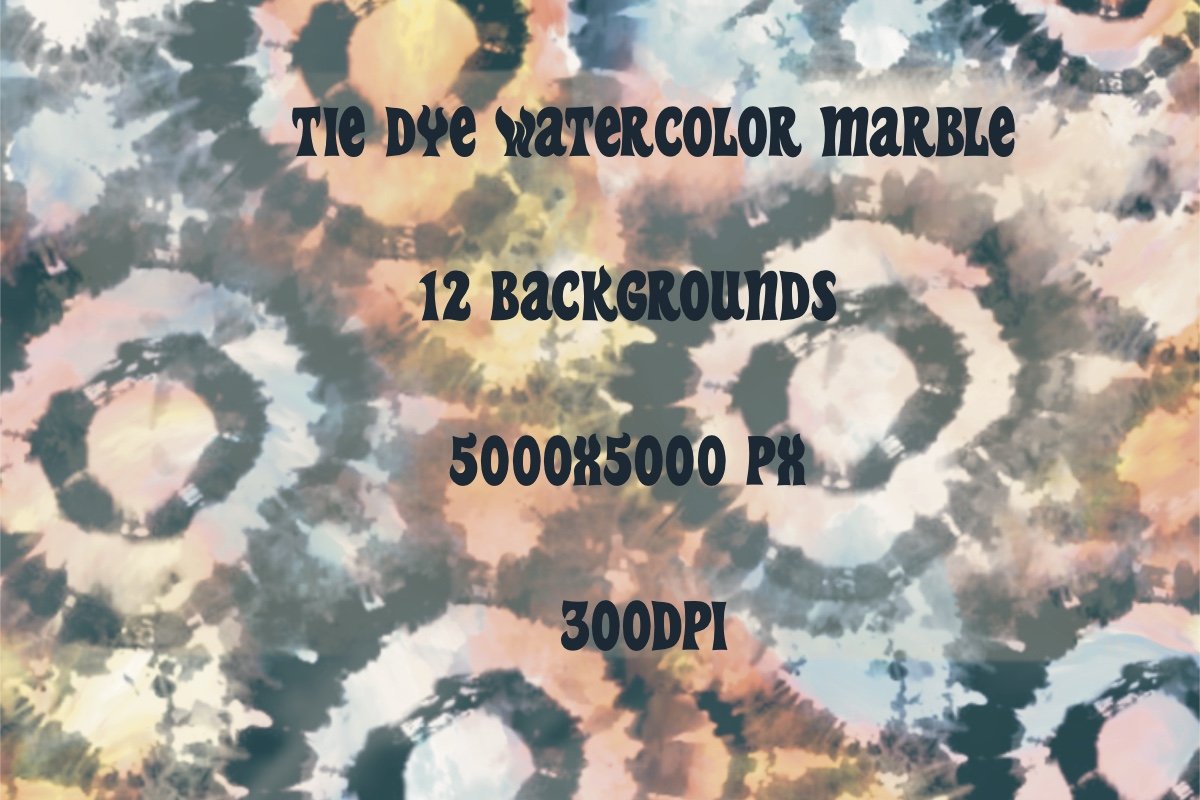 Tie Dye Watercolor Marble Background cover image.