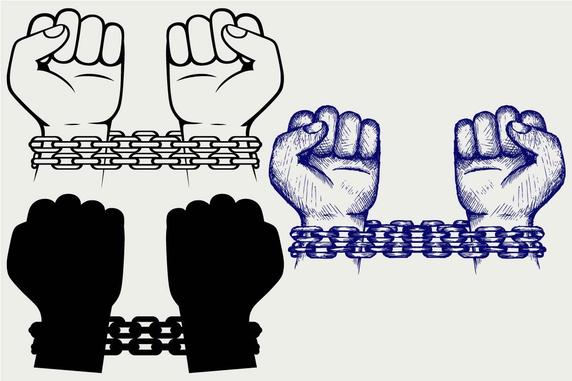 Hands chained in a chain SVG cover image.