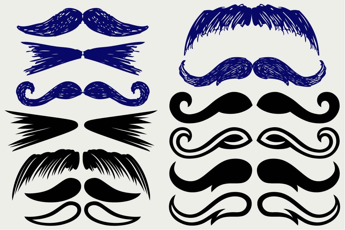 Set mustache human SVG cover image.