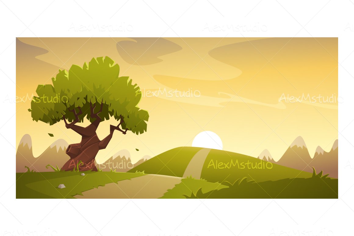 Countryside Cartoon Landscape cover image.