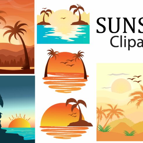 sunset clipart cover image.