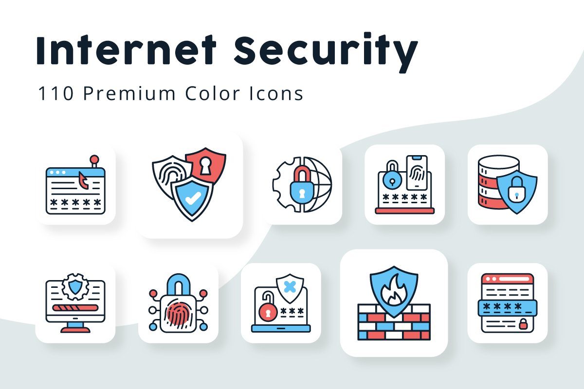 Internet Security Colored Icons cover image.