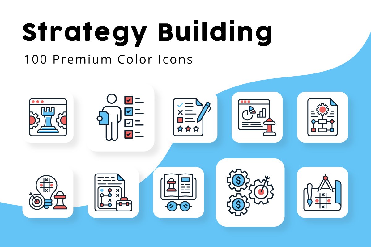 Strategy Building Color Icons cover image.