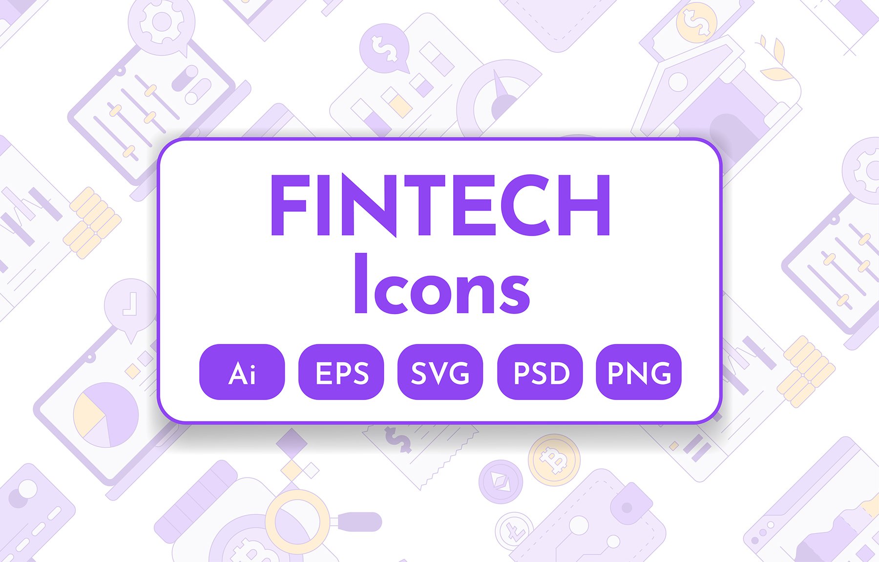 15 Fintech Flat Icons cover image.