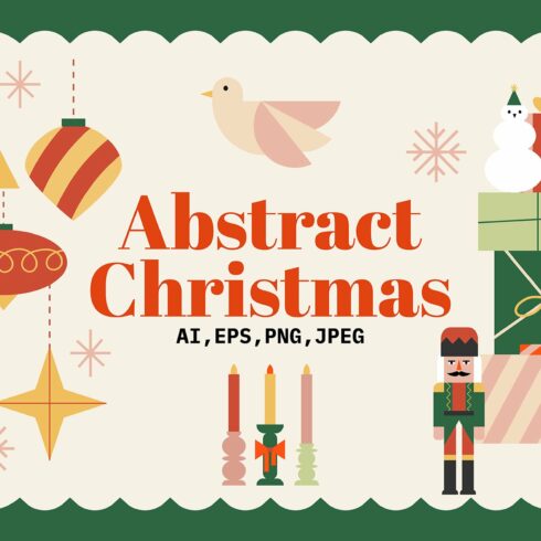 Abstract Christmas cliparts, posters cover image.