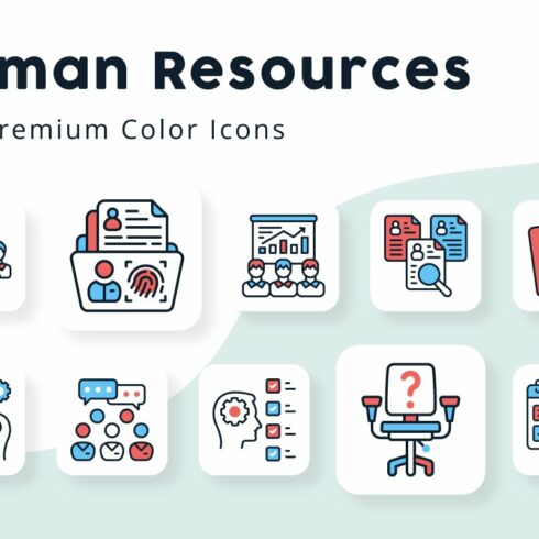 Human Resources Minimal Color Icons cover image.