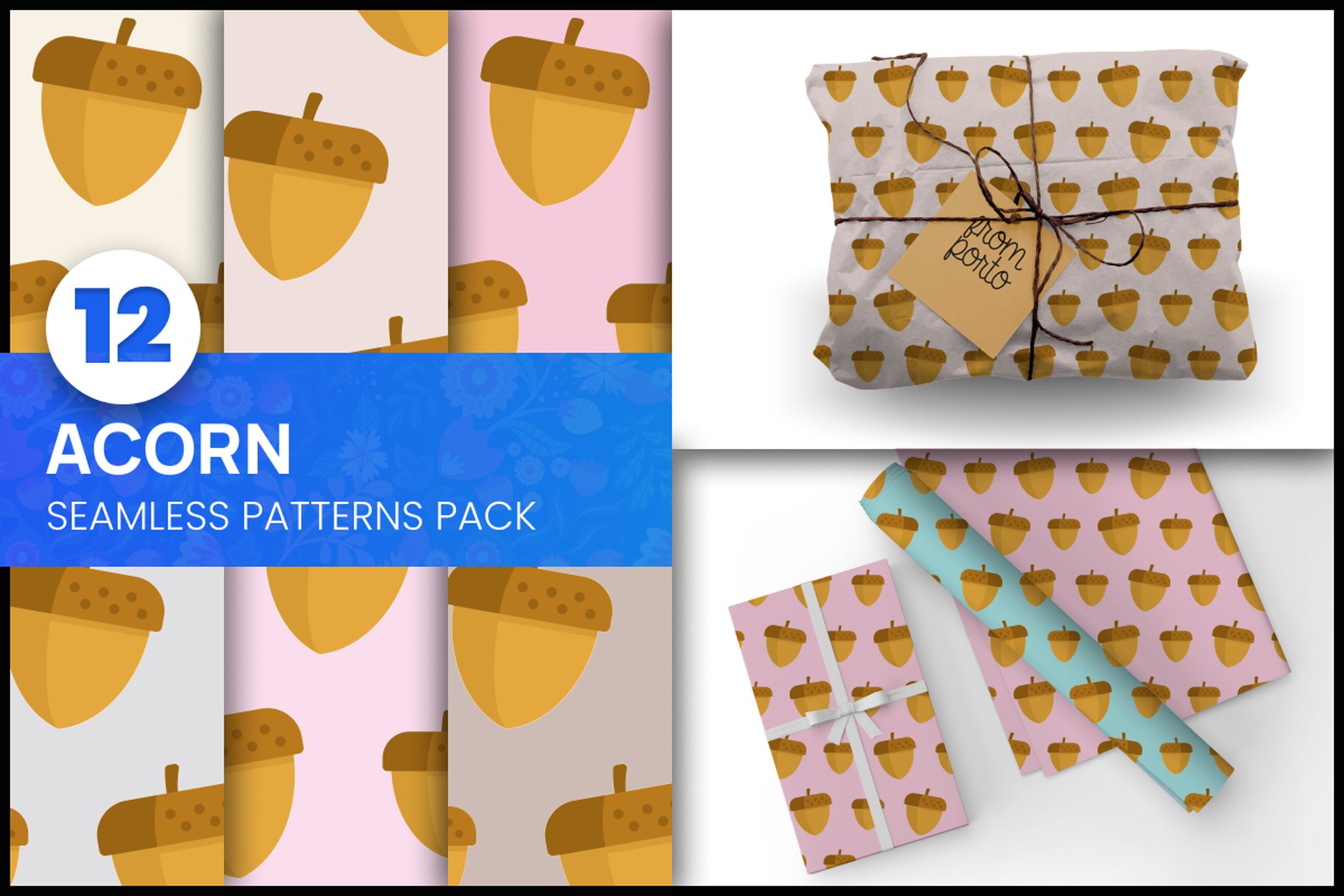 Acorn Seamless Patterns cover image.