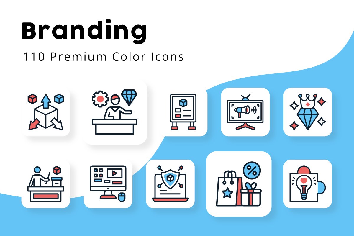 Branding Minimal Color Icons cover image.