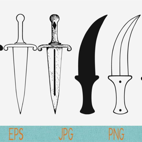 dagger, set vector svg png eps cover image.
