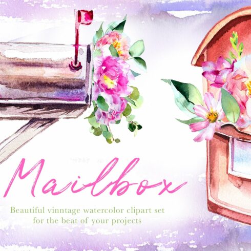 Watercolor Mailbox Clipart Set cover image.
