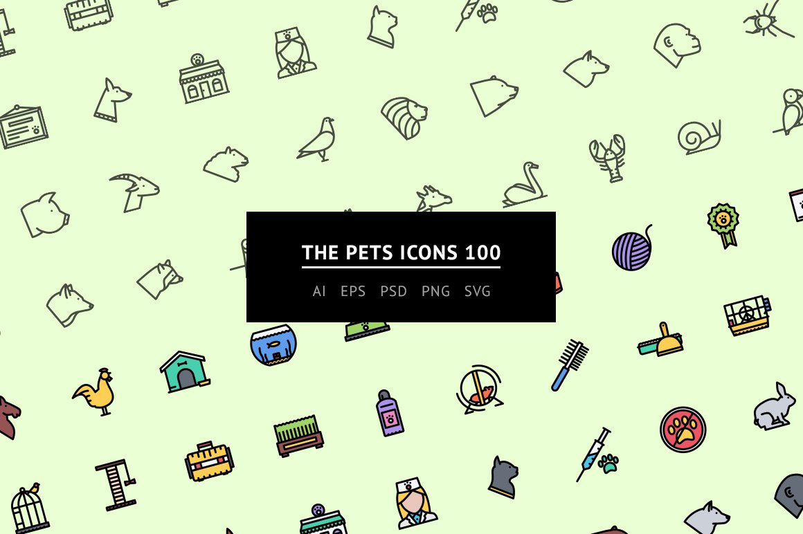 The Pets Icons 100 cover image.