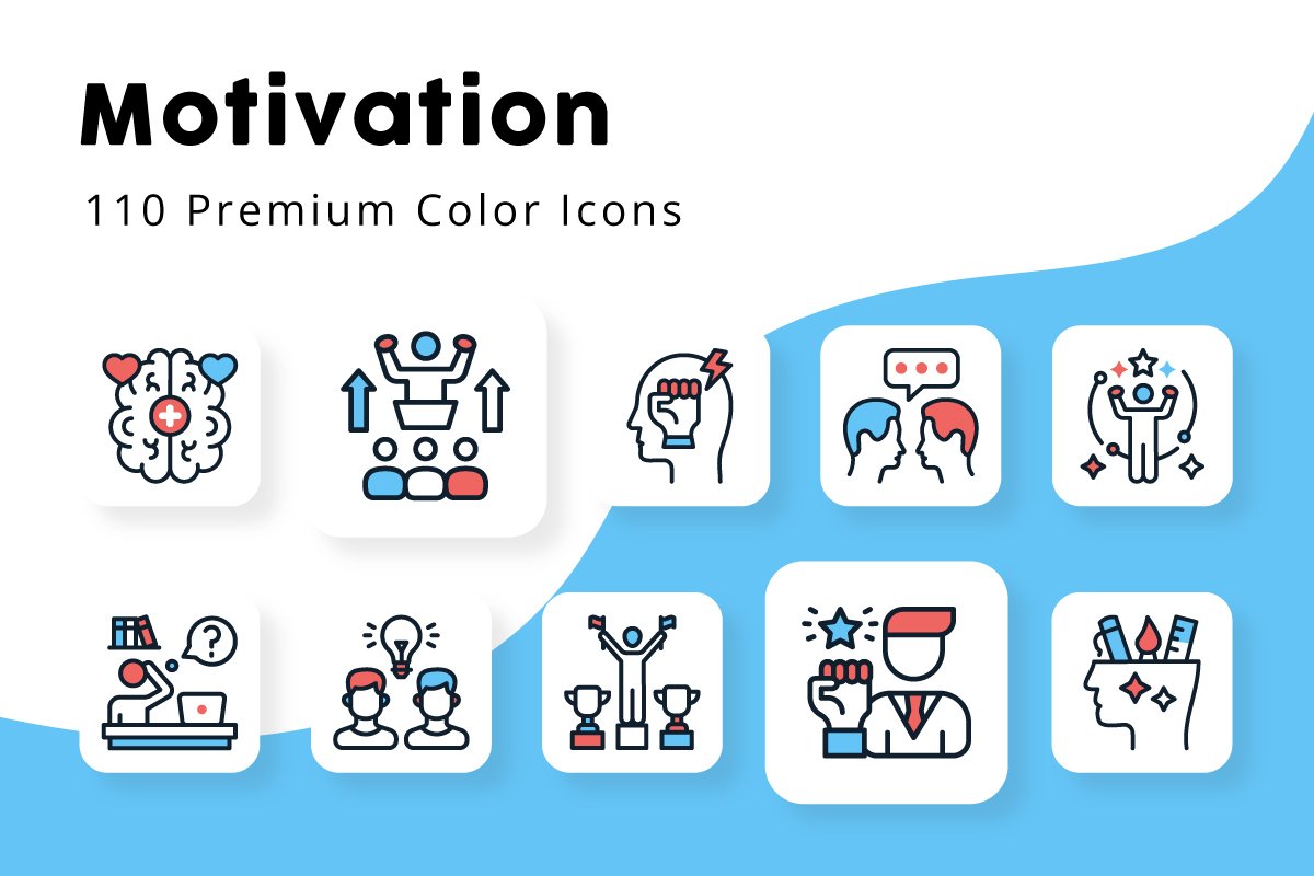 Motivation Minimal Color Icons cover image.