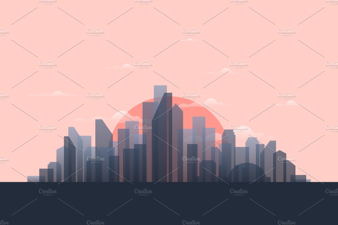Sunset in the city cover image.