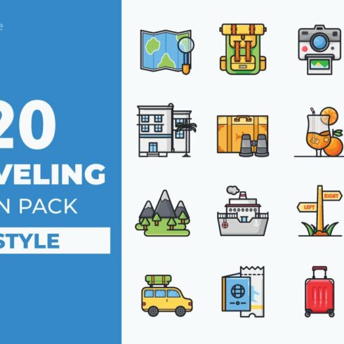 Traveling icon pack cover image.