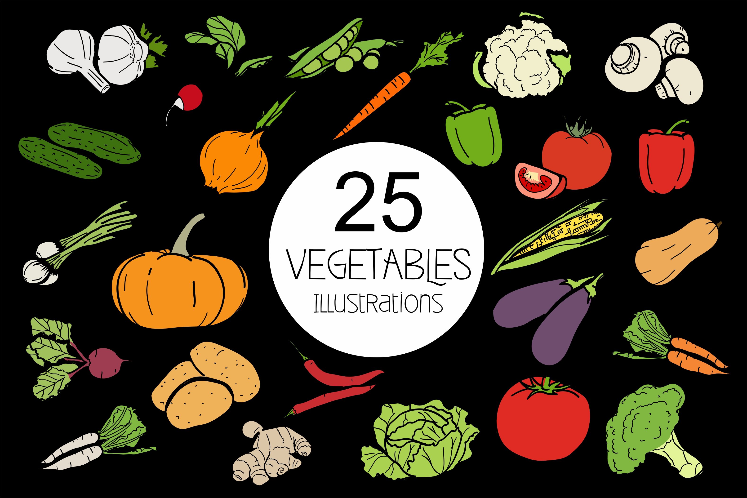 Vegetables 25 types of garden plants cover image.