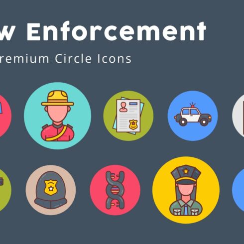 Law Enforcement Unique Circle Icons cover image.