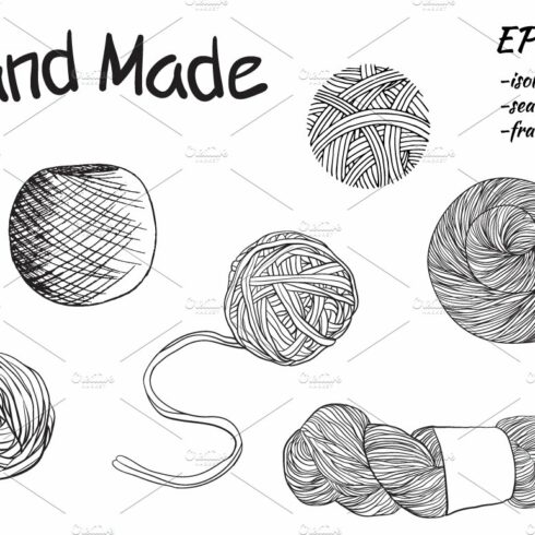 -50% OFF! Yarn balls in vector cover image.