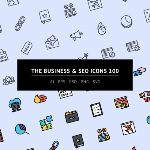 The Business & SEO Icons 100 cover image.