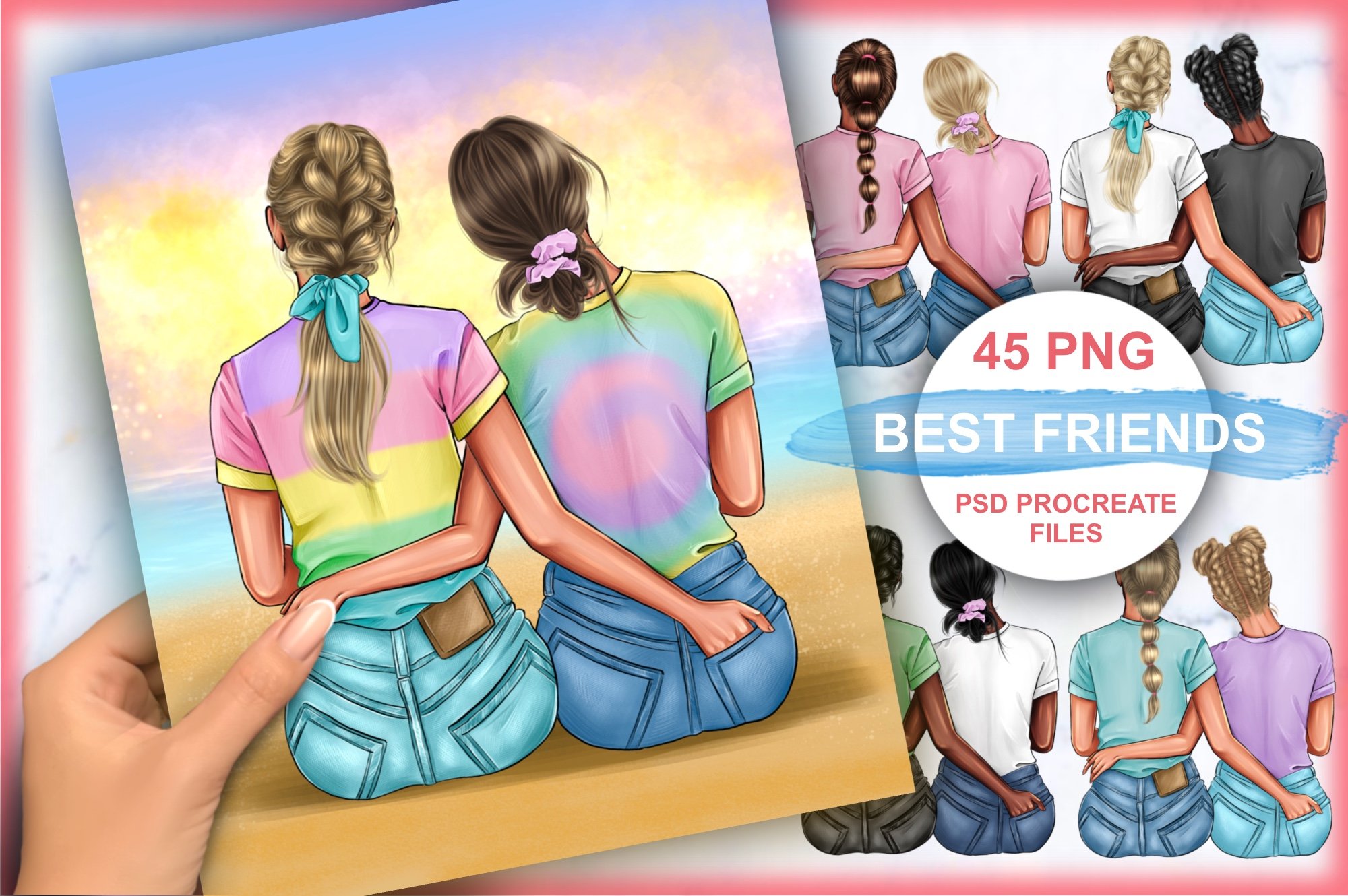 Lesbian clipart BBF LGBT cover image.