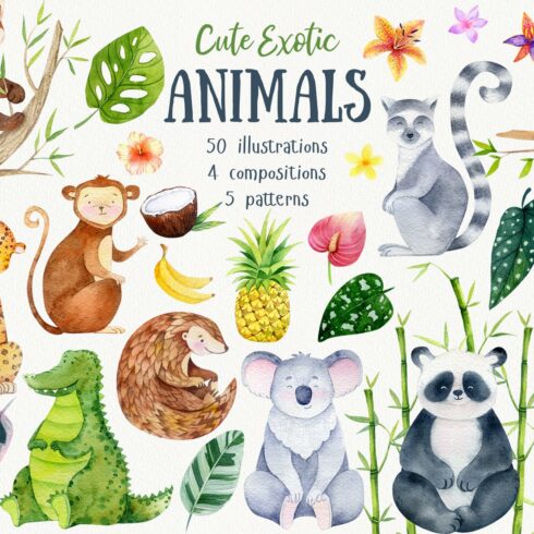 Exotic Jungle Animals Clipart Vol. 2 cover image.