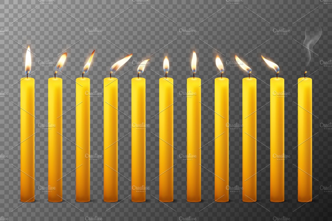 Candles. Vector Set. preview image.
