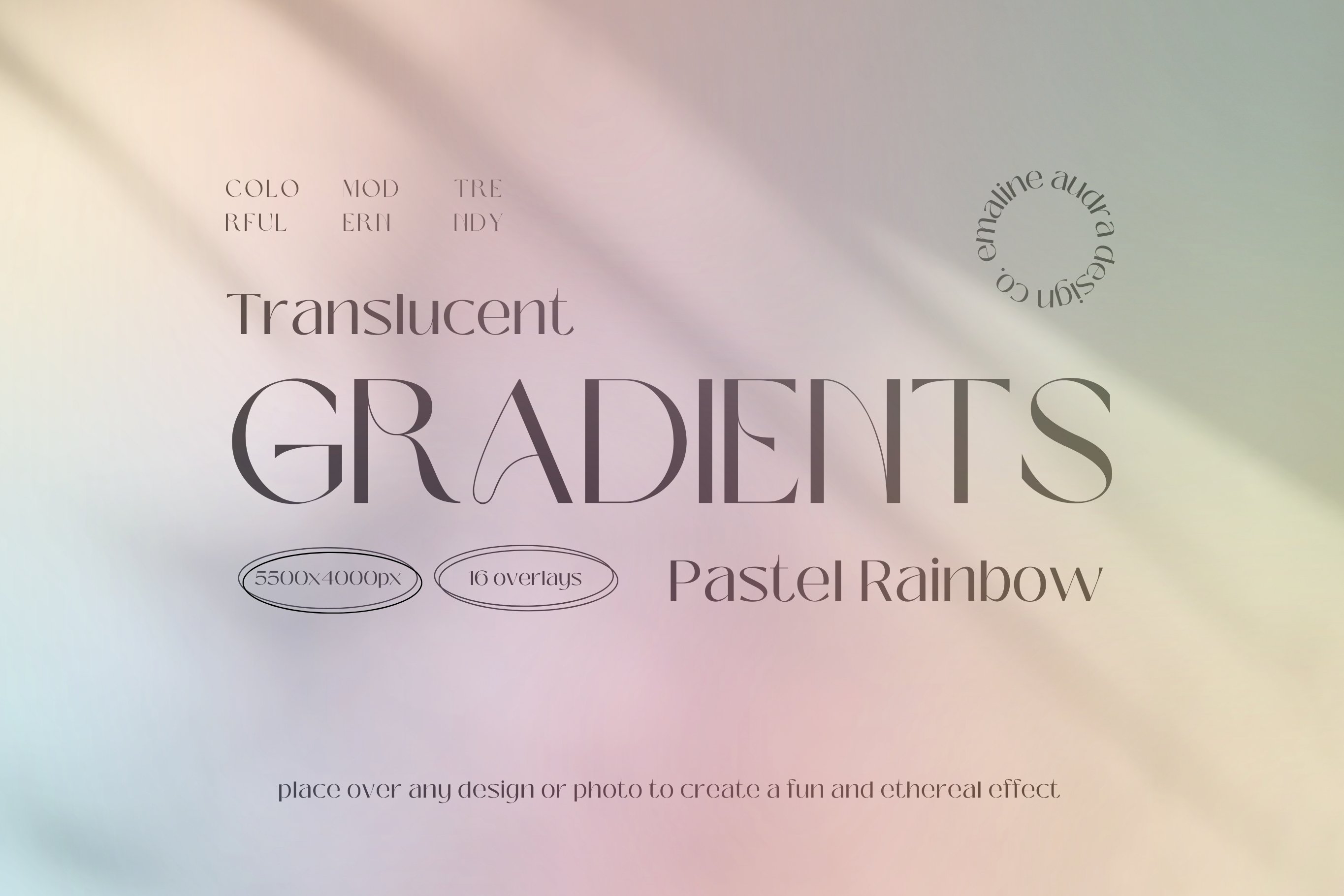 16 Pastel Rainbow Gradient Overlays cover image.