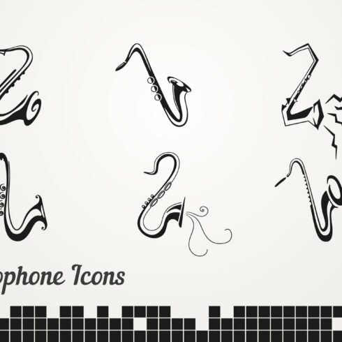 Set saxophones sign for design. cover image.