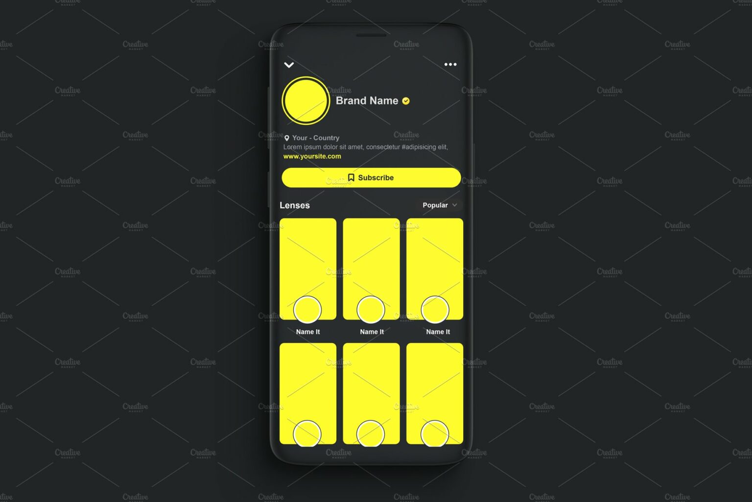 Snapchat Template Mockup PSD MasterBundles