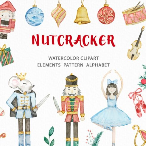 Watercolor Christmas Nutcracker Set cover image.
