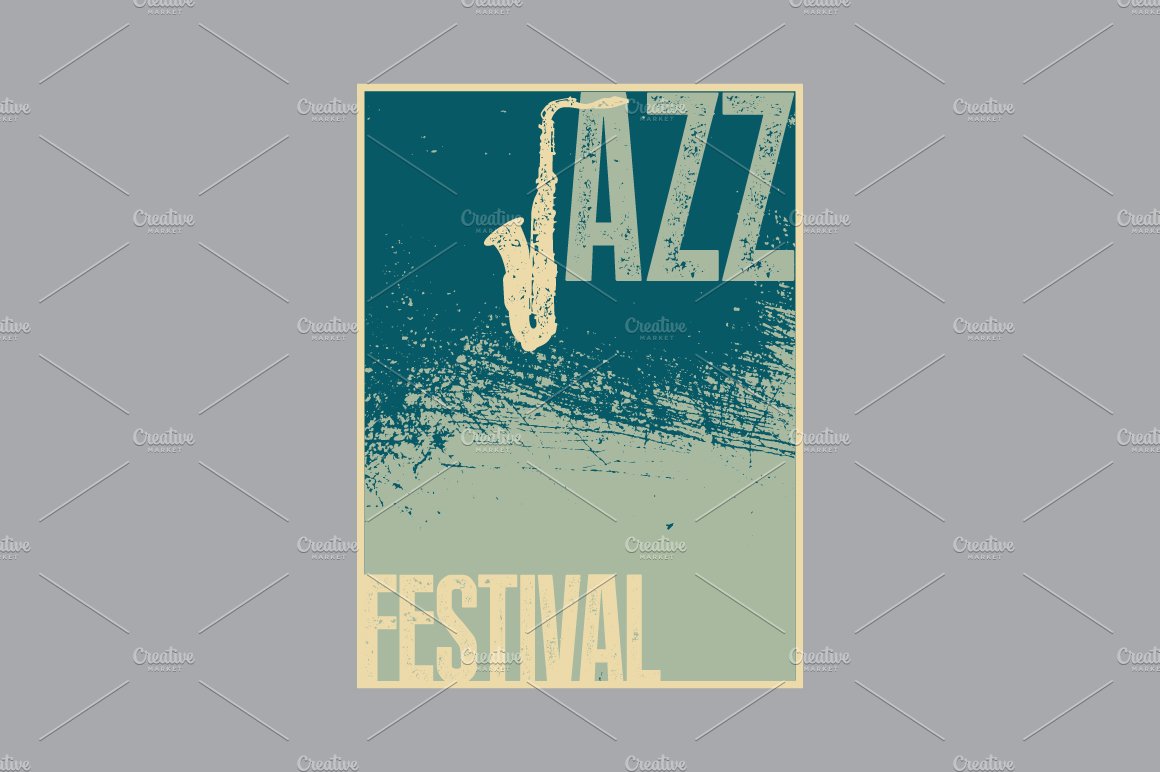 Jazz Festival typographic poster. preview image.