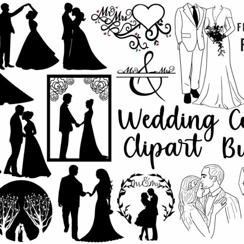 Wedding Couple Clipart cover image.