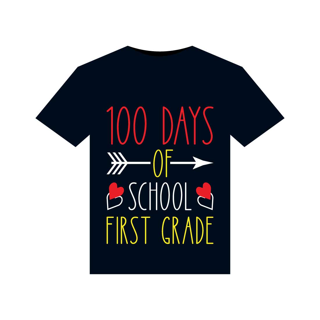 100 Days Of School T-Shirts Design preview image.