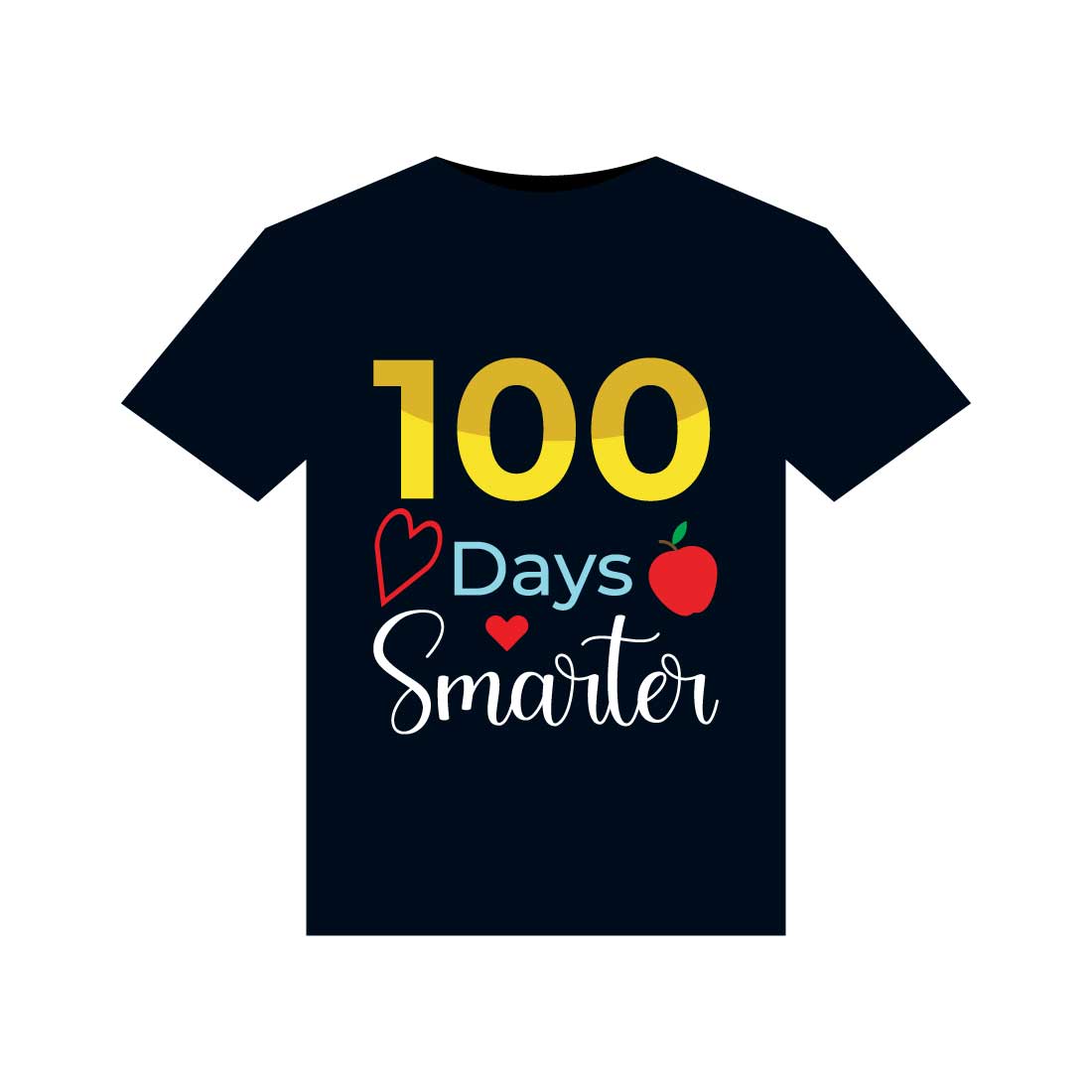 100 Days Of School T-Shirts Design preview image.