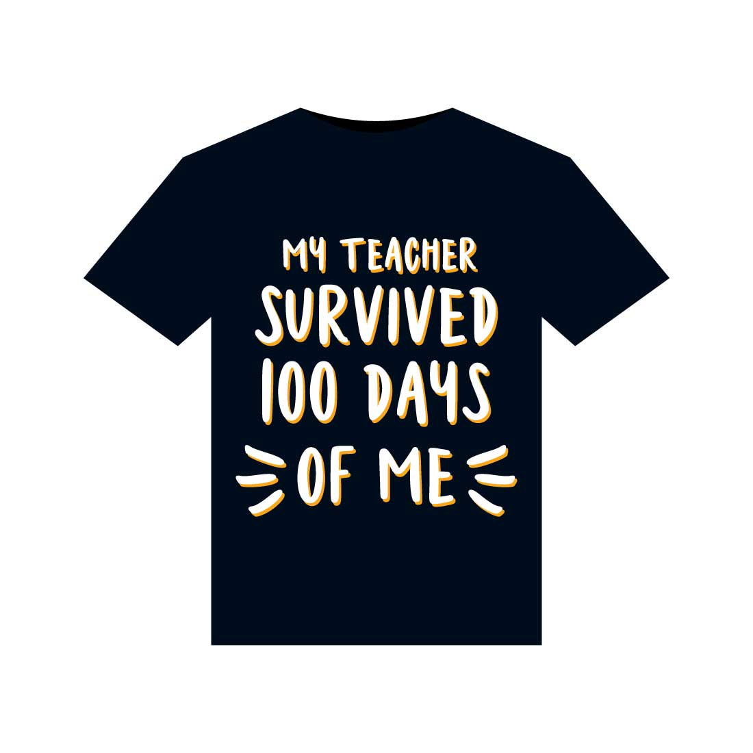 100 days of school T-Shirts design preview image.