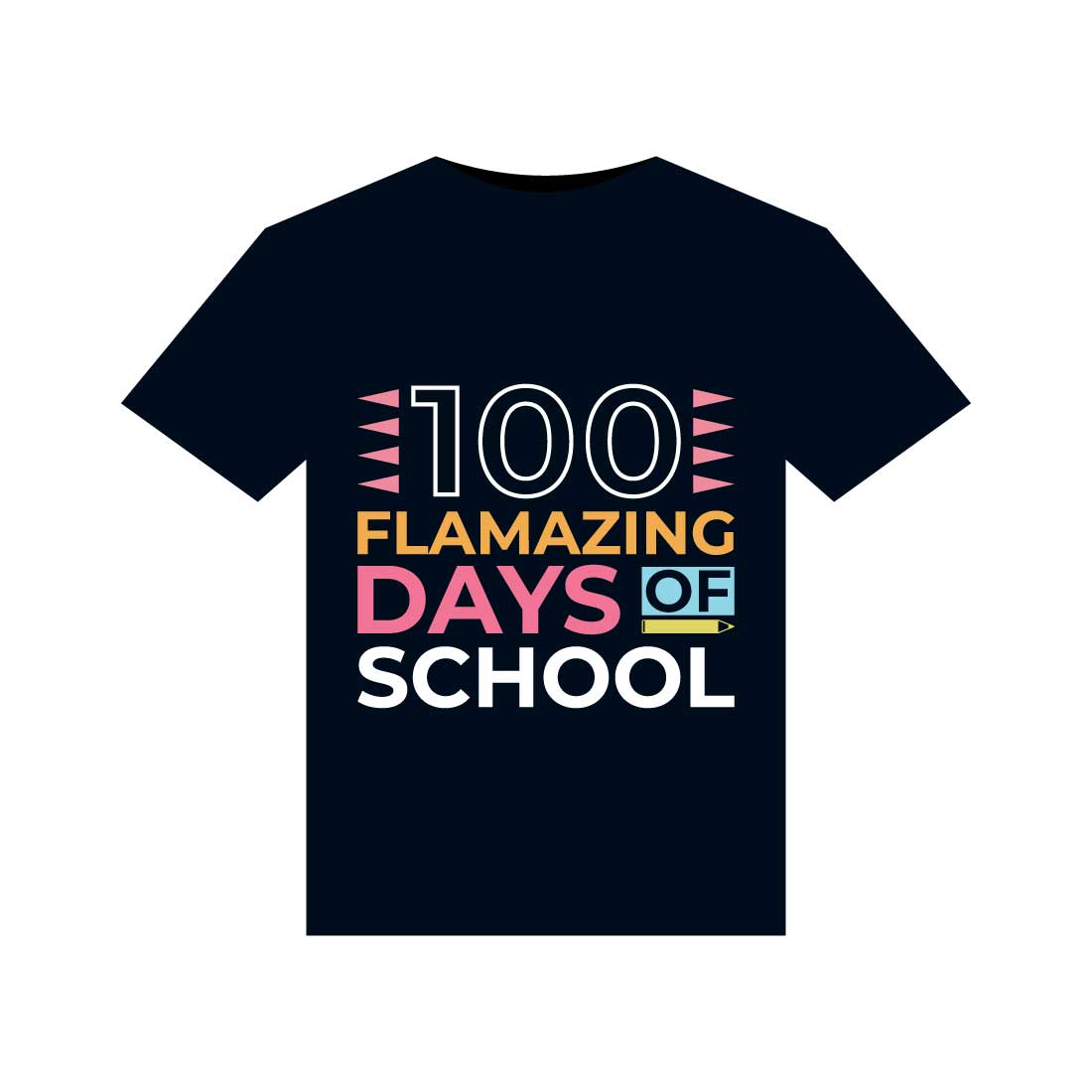 100 Days Of School T-Shirts Design preview image.