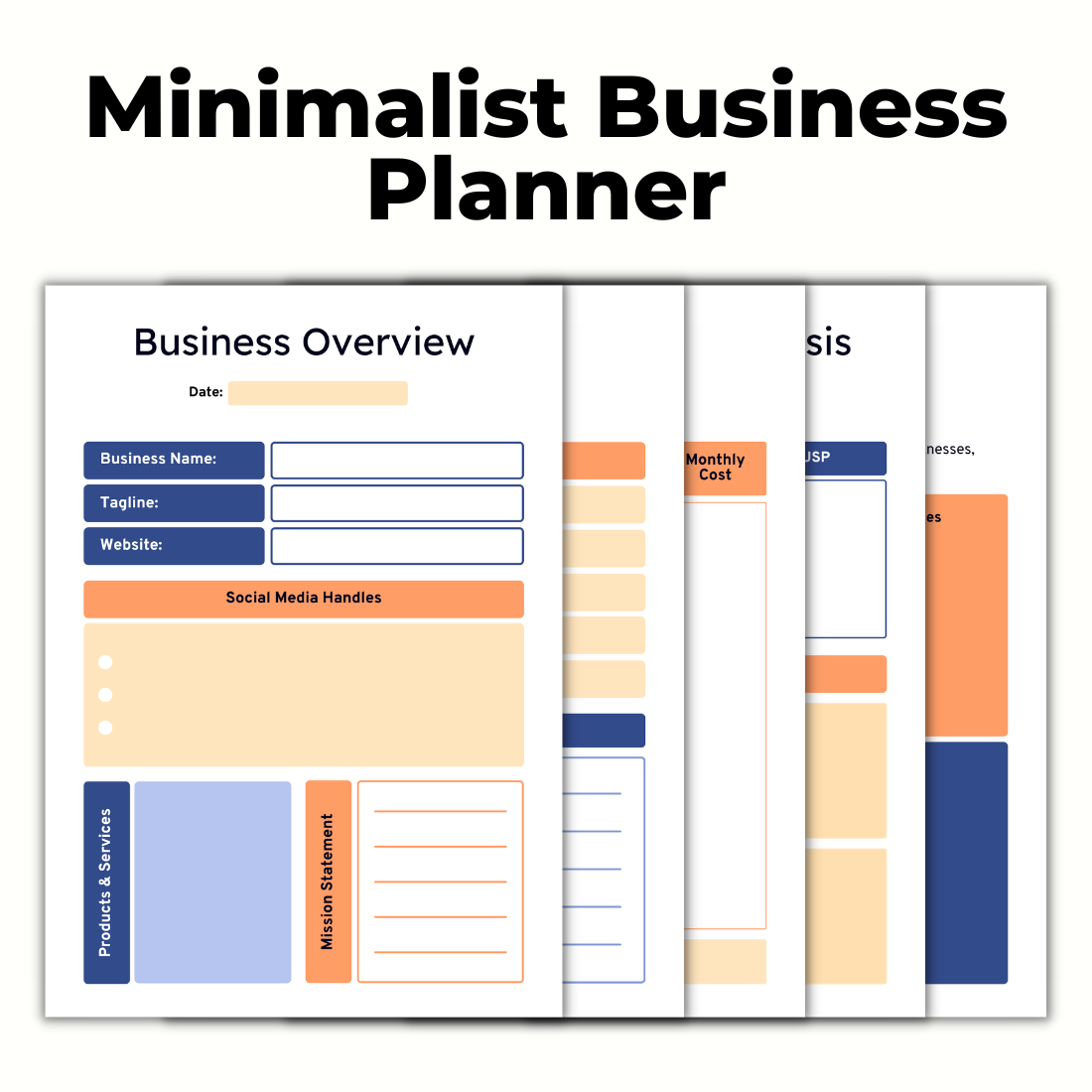 Minimalist Business Planner Canva Template cover image.